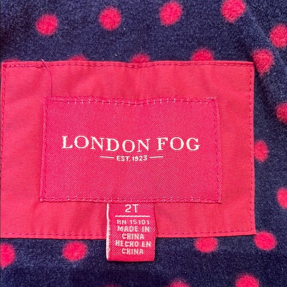 London Fog Pink and Blue fleece lined Jacket with Belted Waist - Picture 7 of 7